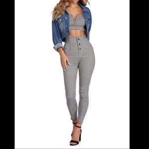 Windsor “gorgeous in gingham” two piece set size S